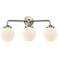 Nouveau Beacon 6" 3 Light 24" LED Bath Light - Brushed Satin Nick