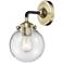 Nouveau Beacon 6" LED Sconce - Black Brass Finish - Clear Shade