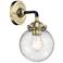 Nouveau Beacon 6" LED Sconce - Black Brass Finish - Seedy Shade