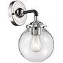 1_Nouveau Beacon 6" LED Sconce - Black Nickel Finish - Clear Shade