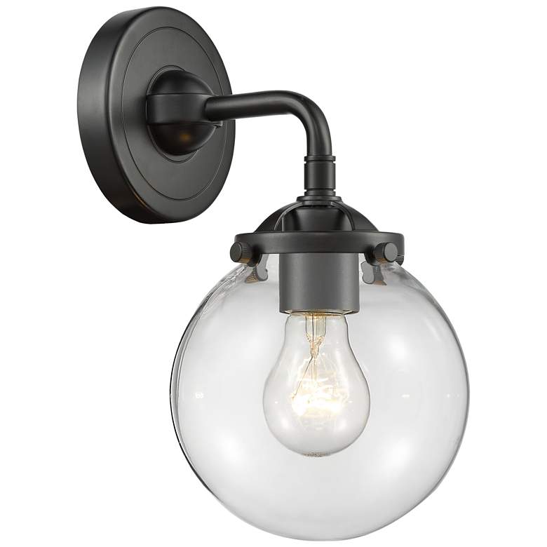 Image 1 Nouveau Beacon 6" LED Sconce - Bronze Finish - Clear Shade
