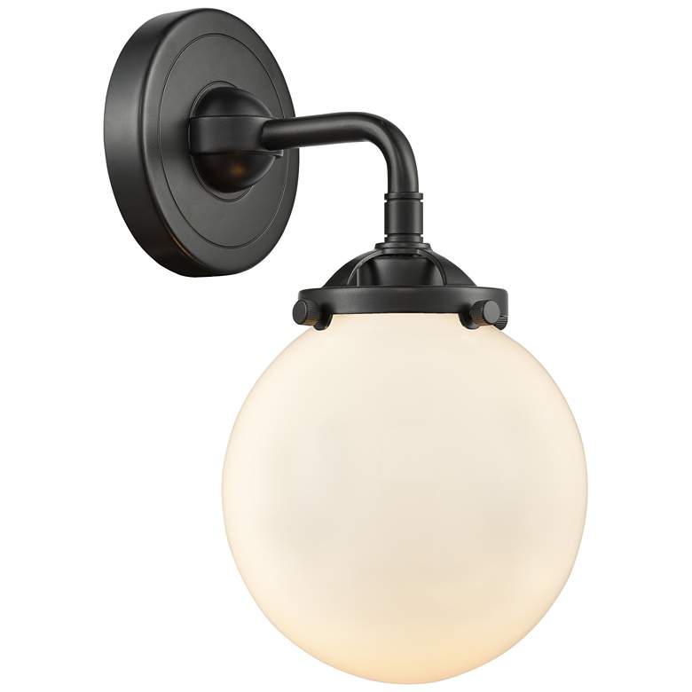 Image 1 Nouveau Beacon 6" LED Sconce - Bronze Finish - Matte White Shade