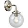 Nouveau Beacon 6" LED Sconce - Nickel Finish - Clear Shade