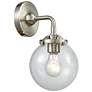 Nouveau Beacon 6" LED Sconce - Nickel Finish - Clear Shade
