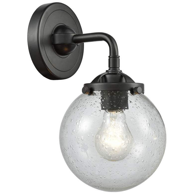 Image 1 Nouveau Beacon 6" Oil Rubbed Bronze Sconce w/ Seedy Shade