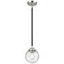 Nouveau Beacon 6" LED Mini Pendant - Black Polished Nickel - Seedy Shade