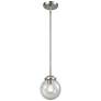 Nouveau Beacon 6" Mini Pendant - Brushed Satin Nickel - Seedy Shade