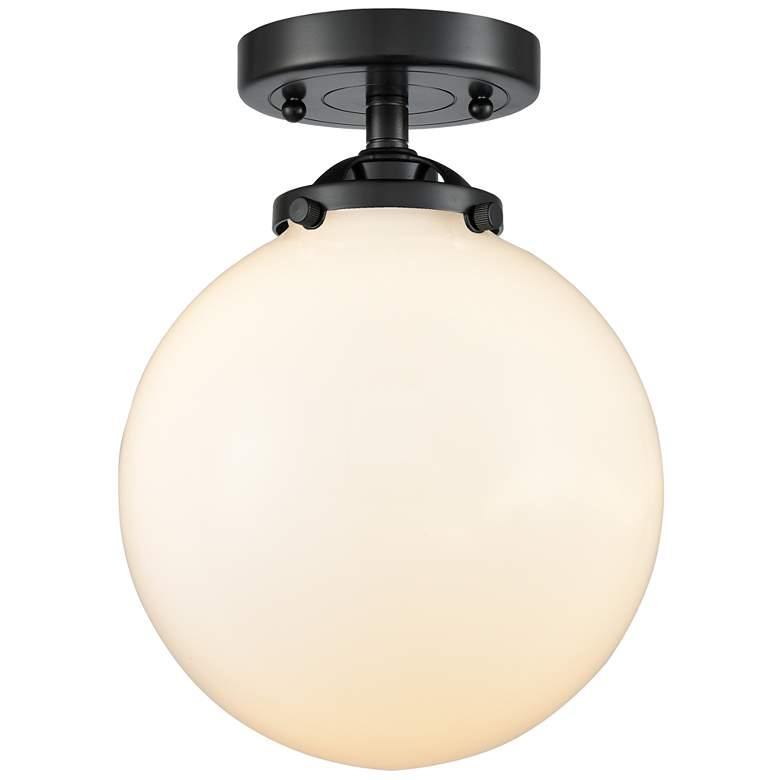 Image 1 Nouveau Beacon 8" LED Semi-Flush Mount - Oil Rubbed Bronze - Matte Whi
