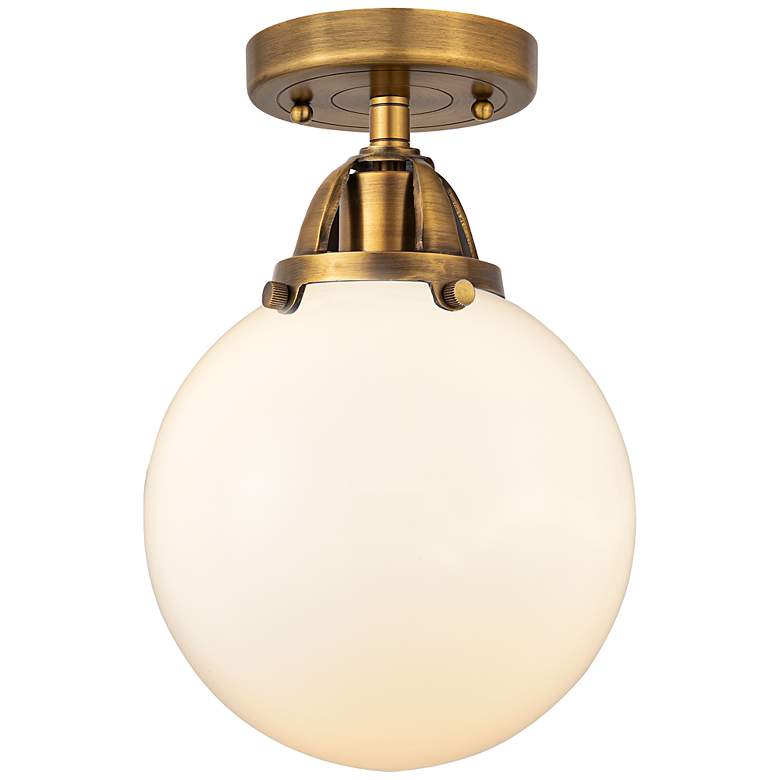 Image 1 Nouveau Beacon 8" Wide Brushed Brass Ceiling Light