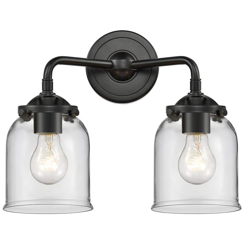 Image 1 Nouveau Bell 13" Wide 2 Light Bronze Bath Vanity Light w/ Clear Shade