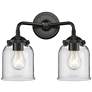 Nouveau Bell 13" Wide 2 Light Bronze Bath Vanity Light w/ Clear Shade