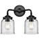 Nouveau Bell 13" Wide 2 Light Bronze Bath Vanity Light w/ Clear Shade
