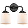 Nouveau Bell 13" Wide 2 Light Bronze Bath Vanity Light w/ Matte White