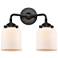 Nouveau Bell 13" Wide 2 Light Bronze Bath Vanity Light w/ Matte White