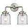 Nouveau Bell 13"W 2 Light Brushed Nickel Bath Light w/ Clear Shade