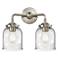 Nouveau Bell 13"W 2 Light Brushed Nickel Bath Light w/ Seedy Shade