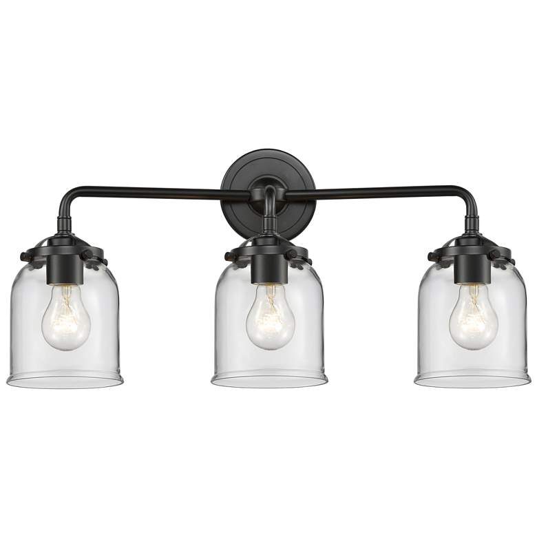Image 1 Nouveau Bell 23" Wide 3 Light Bronze Bath Vanity Light w/ Clear Shade
