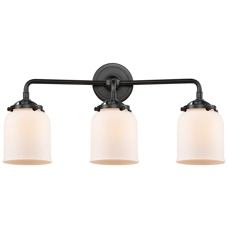 Image 1 Nouveau Bell 23" Wide 3 Light Bronze Bath Vanity Light w/ Matte White