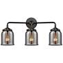 Nouveau Bell 23"W 3 Light Bronze Bath Vanity Light w/ Plated Smoke Sha