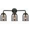 Nouveau Bell 23"W 3 Light Bronze Bath Vanity Light w/ Plated Smoke Sha