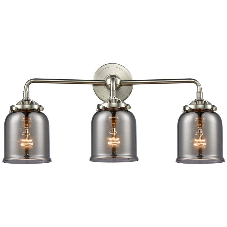 Image 1 Nouveau Bell 23"W 3 Light Brushed Nickel Bath Light w/ Smoke Shade