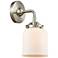 Nouveau Bell 9" High Brushed Satin Nickel Sconce w/ Matte White Shade