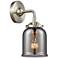 Nouveau Bell 9" High Brushed Satin Nickel Sconce w/ Plated Smoke Shade