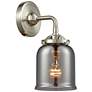Nouveau Bell 9" High Brushed Satin Nickel Sconce w/ Plated Smoke Shade