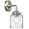 Nouveau Bell 9" High Brushed Satin Nickel Sconce w/ Seedy Shade