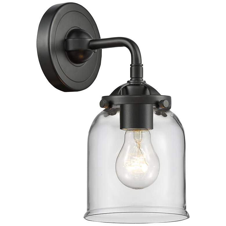 Image 1 Nouveau Bell 9" High Oil Rubbed Bronze Sconce w/ Clear Shade