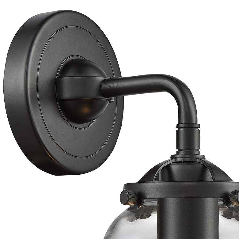 Image 2 Nouveau Bell 9" High Oil Rubbed Bronze Sconce w/ Clear Shade more views