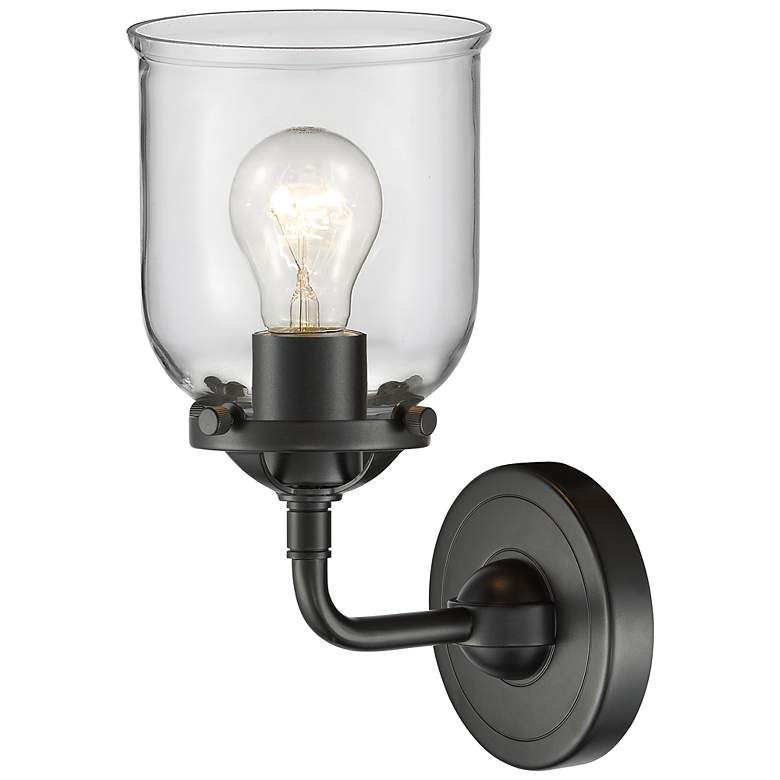 Image 3 Nouveau Bell 9" High Oil Rubbed Bronze Sconce w/ Clear Shade more views