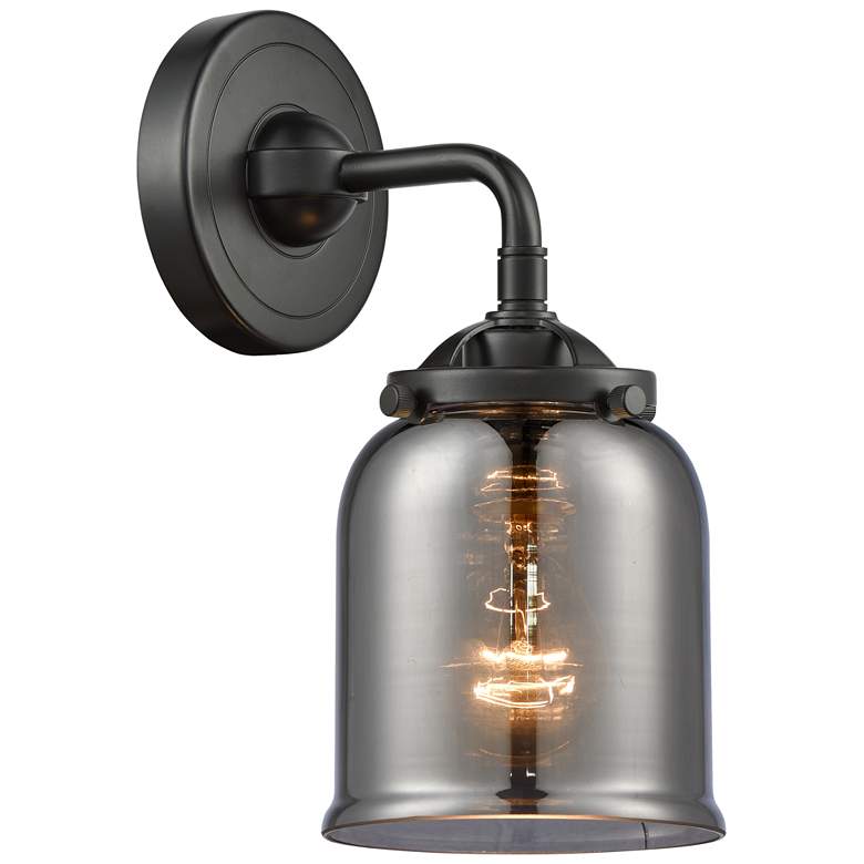 Image 1 Nouveau Bell 9 inch High Oil Rubbed Bronze Sconce w/ Plated Smoke Shade