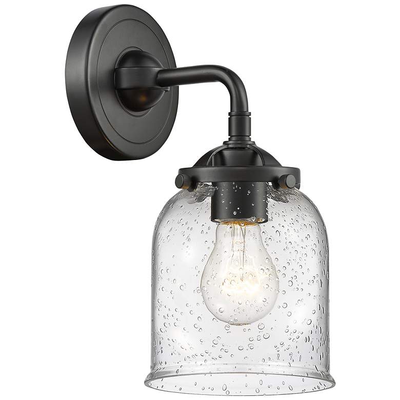 Image 1 Nouveau Bell 9" High Oil Rubbed Bronze Sconce w/ Seedy Shade