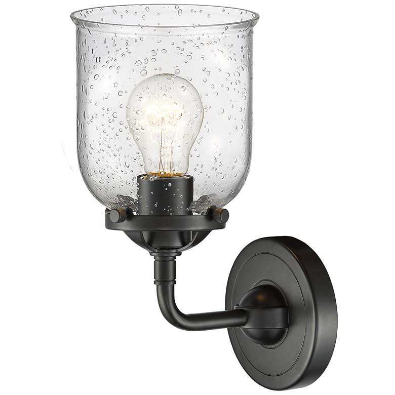 Image 3 Nouveau Bell 9" High Oil Rubbed Bronze Sconce w/ Seedy Shade more views