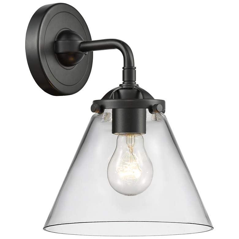 Image 1 Nouveau Cone 8" LED Sconce - Bronze Finish - Clear Shade