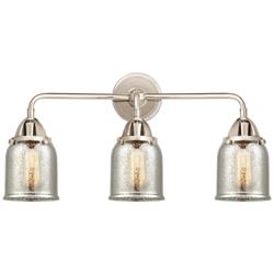 Nouveau II Bell 23" Wide Polished Nickel 3-Light Bath Light