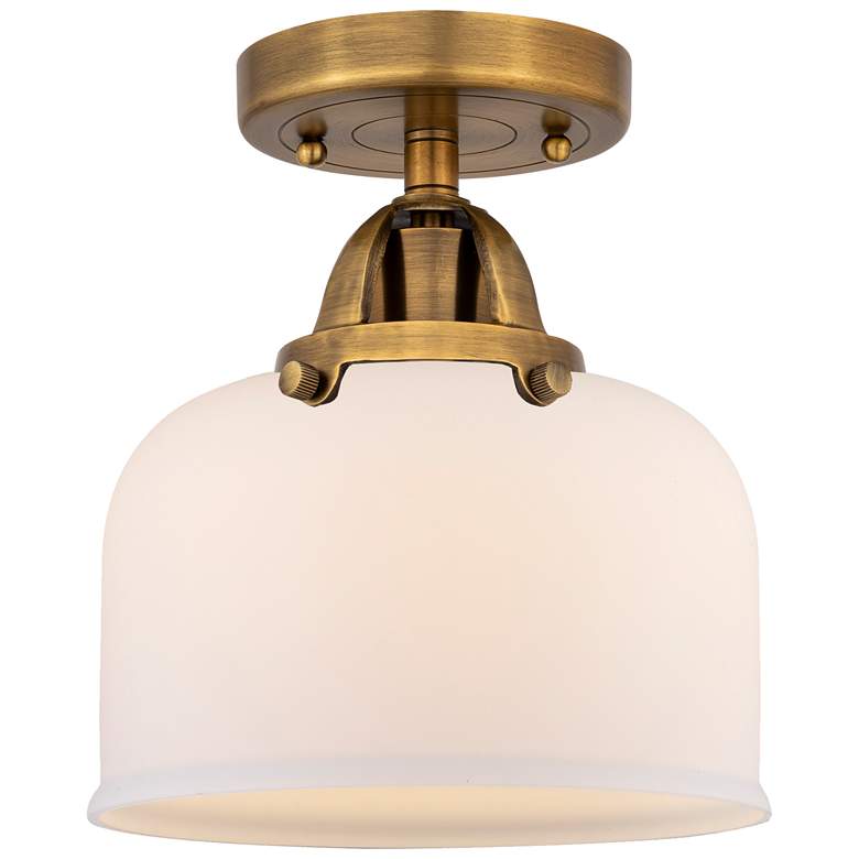 Image 1 Nouveau II Bell 7 3/4" Wide Brushed Brass Ceiling Light