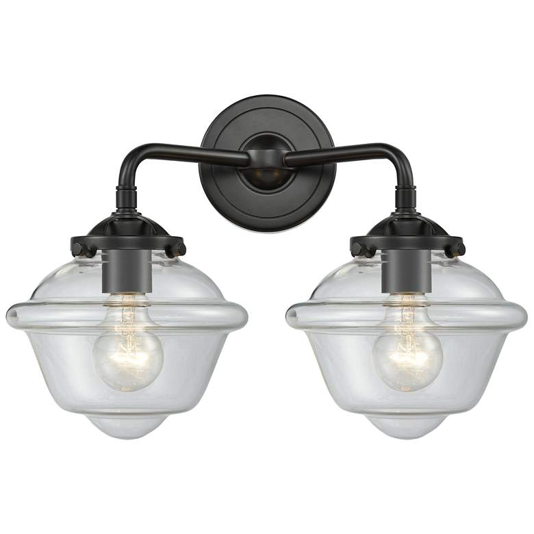 Image 1 Nouveau Oxford 15.5" Wide 2 Light Bronze Bath Vanity Light w/ Clear Sh