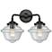 Nouveau Oxford 15.5" Wide 2 Light Bronze Bath Vanity Light w/ Clear Sh