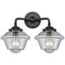 Nouveau Oxford 15.5" Wide 2 Light Bronze Bath Vanity Light w/ Seedy Sh