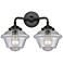 Nouveau Oxford 15.5" Wide 2 Light Bronze Bath Vanity Light w/ Seedy Sh