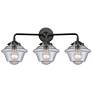 Nouveau Oxford 25.5" Wide 3 Light Bronze Bath Vanity Light w/ Seedy Sh