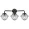 Nouveau Oxford 25.5" Wide 3 Light Bronze Bath Vanity Light w/ Seedy Sh