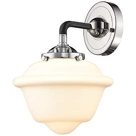 Image1 of Nouveau Oxford 9" High Black Polished Nickel Sconce w/ Matte White Sha