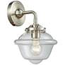 Nouveau Oxford 9" High Brushed Satin Nickel Sconce w/ Clear Shade
