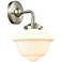 Nouveau Oxford 9" High Brushed Satin Nickel Sconce w/ Matte White Shad