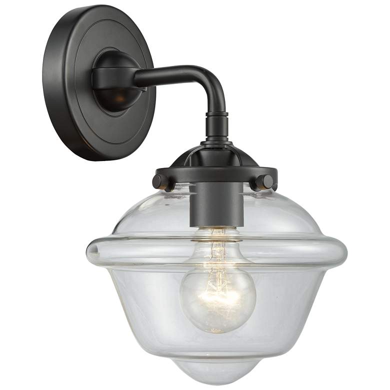 Image 1 Nouveau Oxford 9" High Oil Rubbed Bronze Sconce w/ Clear Shade