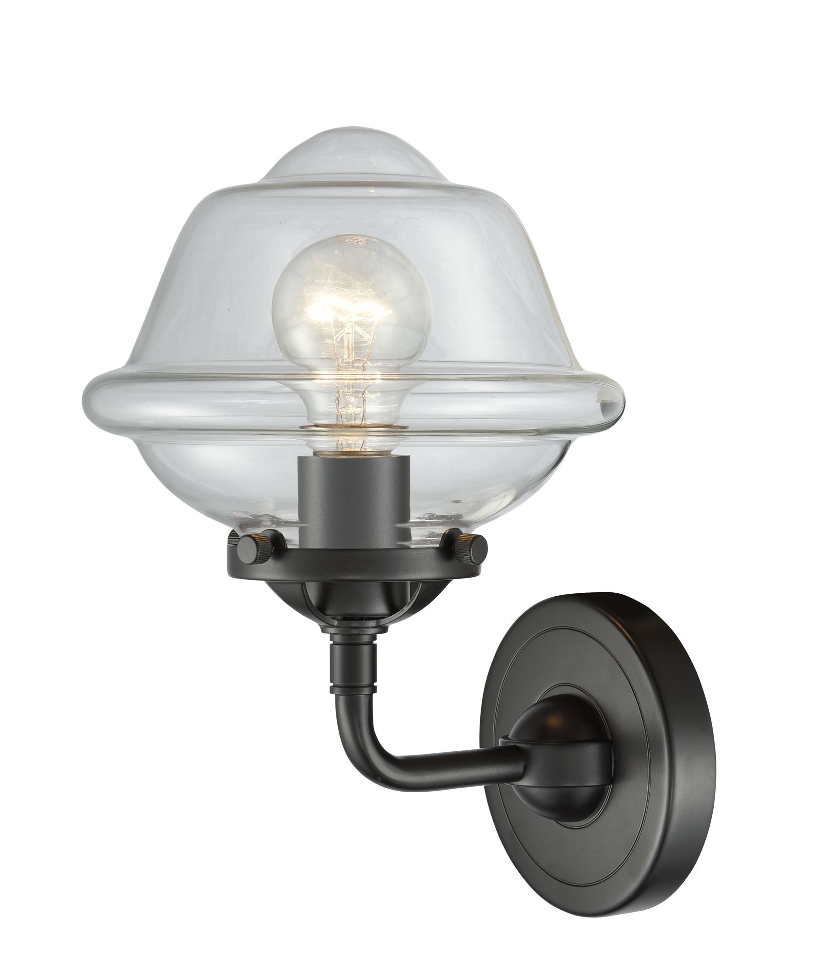 Image 2 Nouveau Oxford 9" High Oil Rubbed Bronze Sconce w/ Clear Shade more views