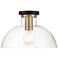 Nova 14 in. 1-Light Matte Black Modern Semi Flush Mount Light